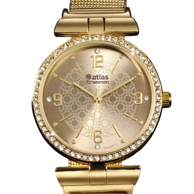 Atlas for Women Dames crystal analoog horloge UTAF1632_gold large