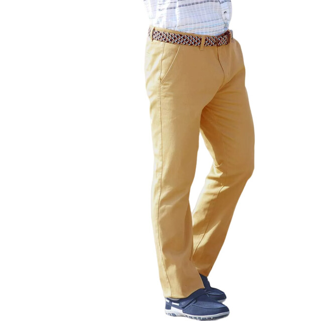Atlas For Men Heren chino rechte broek UTAF1490_ochre large