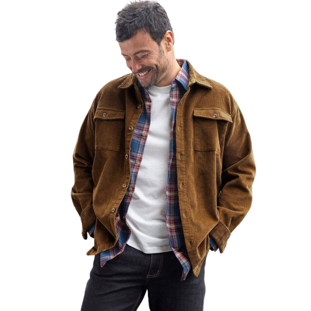 Atlas For Men Heren corduroy overhemd UTAF1507_camel large