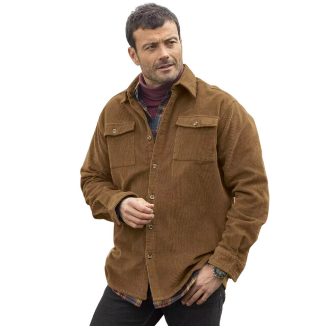Atlas For Men Heren corduroy overhemd UTAF1507_camel large