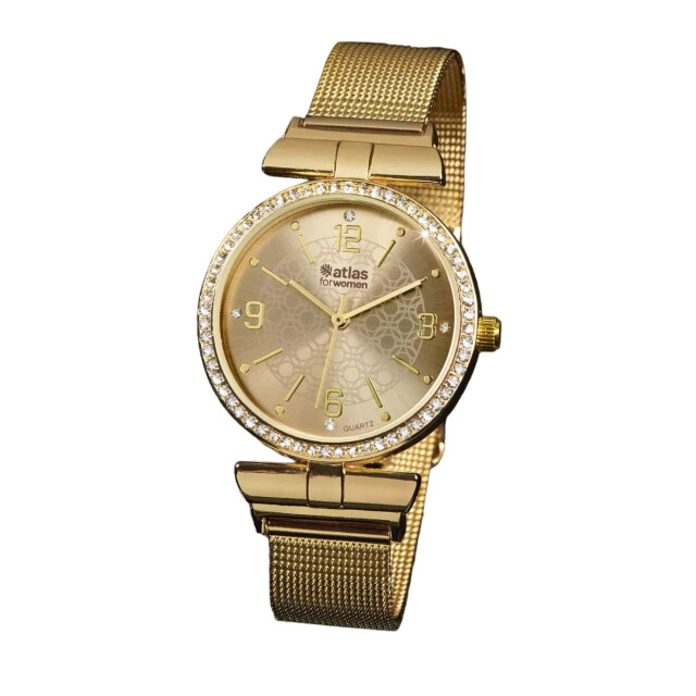 Atlas for Women Dames crystal analoog horloge UTAF1632_gold large