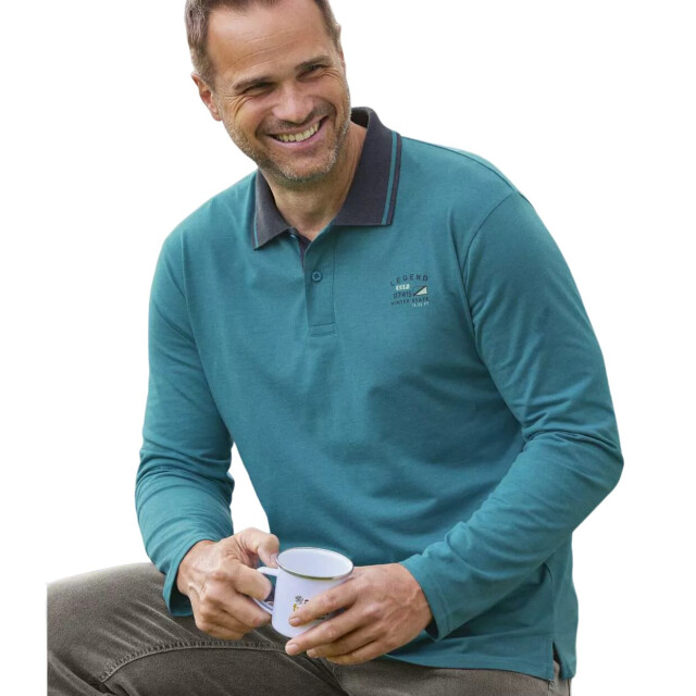 Atlas For Men Heren jersey poloshirt met lange mouwen (set van 2) UTAF1513_navyblue large