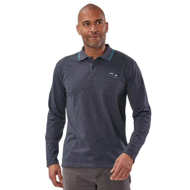 Atlas For Men Heren jersey poloshirt met lange mouwen (set van 2) UTAF1513_navyblue large
