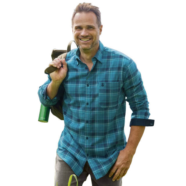 Atlas For Men Heren geruit flanellen overhemd UTAF1514_blue large