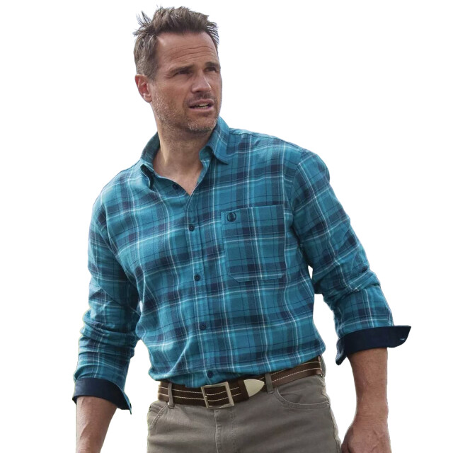 Atlas For Men Heren geruit flanellen overhemd UTAF1514_blue large