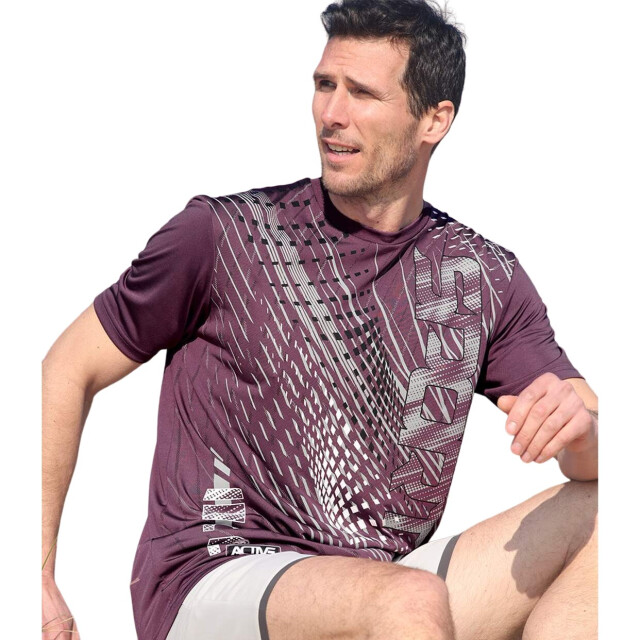 Atlas For Men Heren bedrukt sport t-shirt (pack of 3) UTAF1524_greenpurplewhite large