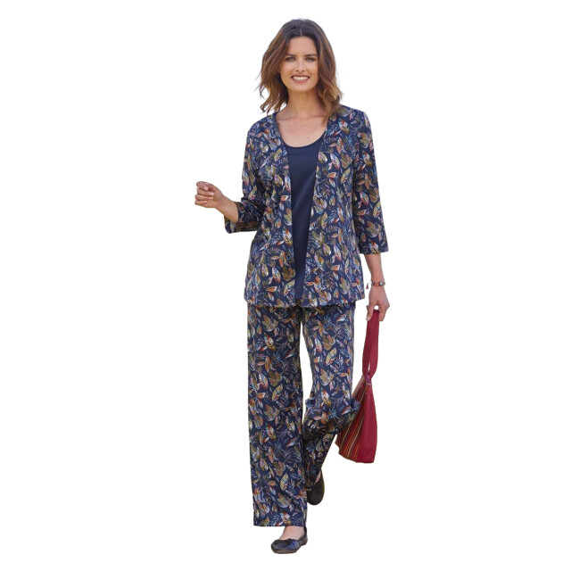Atlas for Women Dames bloemen top en broek set UTAF1466_navy large