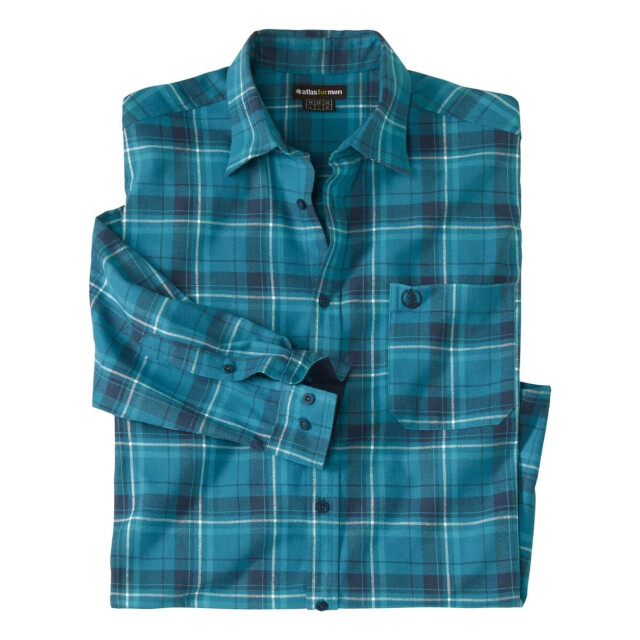Atlas For Men Heren geruit flanellen overhemd UTAF1514_blue large