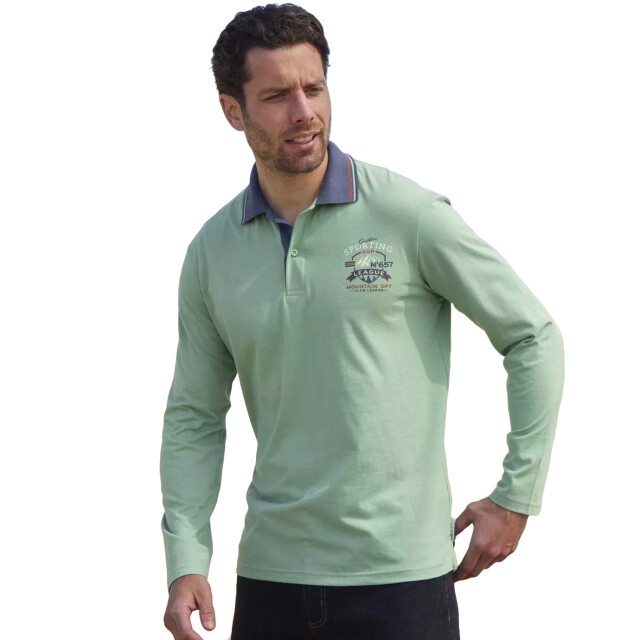 Atlas For Men Herenpolo met lange mouwen (set van 2) UTAF1377_greenorange large