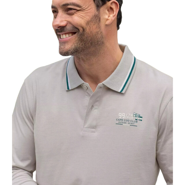 Atlas For Men Heren casual poloshirt met lange mouwen (set van 2) UTAF1352_lightgreymallardblue large