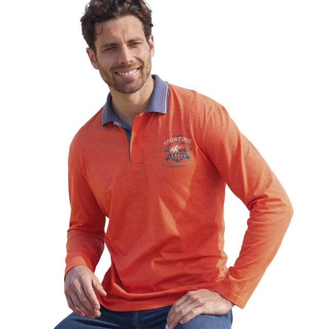 Atlas For Men Herenpolo met lange mouwen (set van 2) UTAF1377_greenorange large