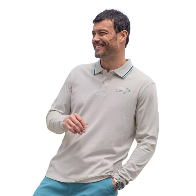 Atlas For Men Heren casual poloshirt met lange mouwen (set van 2) UTAF1352_lightgreymallardblue large