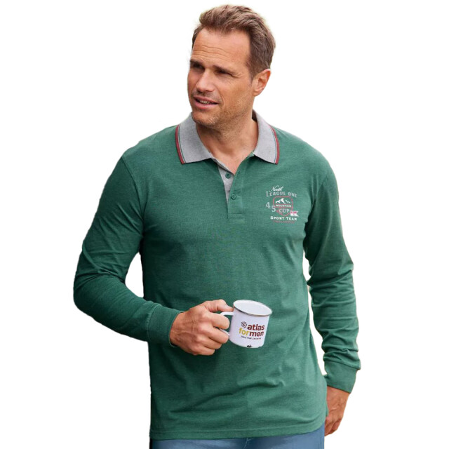Atlas For Men Herenpolo met lange mouwen (set van 2) UTAF1320_burgundygreen large