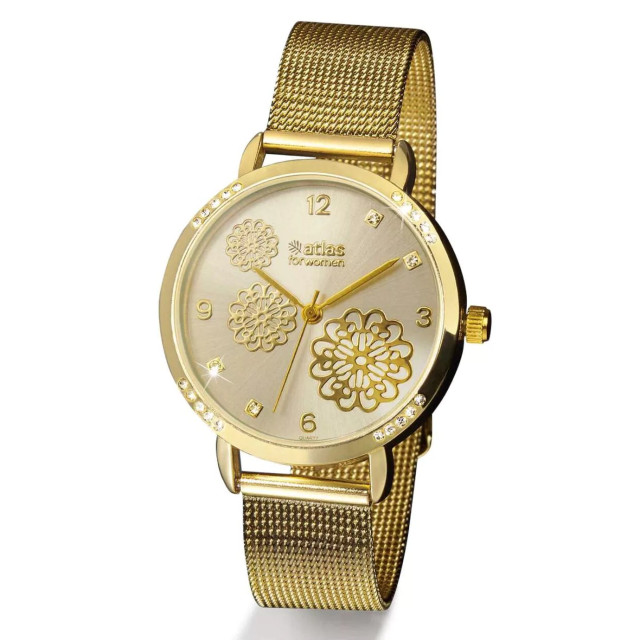 Atlas for Women Dames crystal analoog horloge UTAF1068_gold large