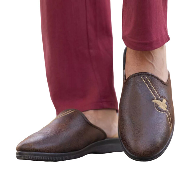 Atlas For Men Heren pantoffels van imitatieleer UTAF1181_brown large