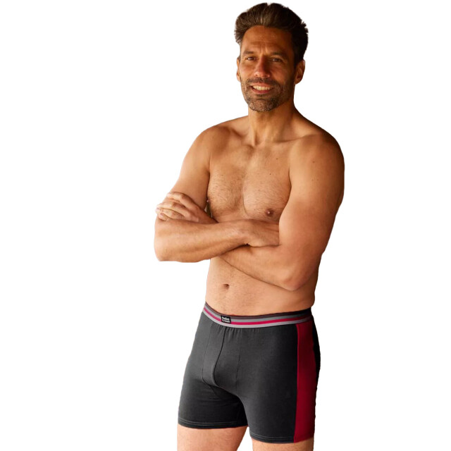 Atlas For Men Heren stretch boxershorts (set van 2) UTAF1295_anthracitegreyburgundy large