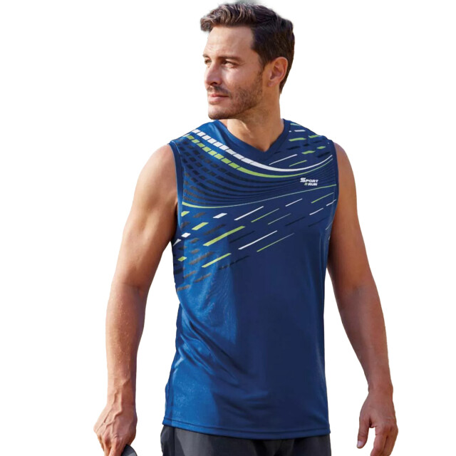 Atlas For Men Heren active vest top (set van 3) UTAF1322_bluelimegreennavyblue large