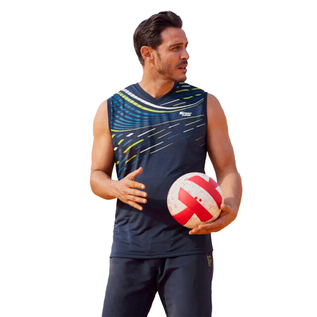 Atlas For Men Heren active vest top (set van 3) UTAF1322_bluelimegreennavyblue large