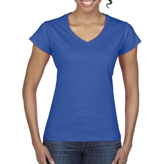 Gildan Dames zachte stijl korte mouw v-hals t-shirt UTFK400_royal large