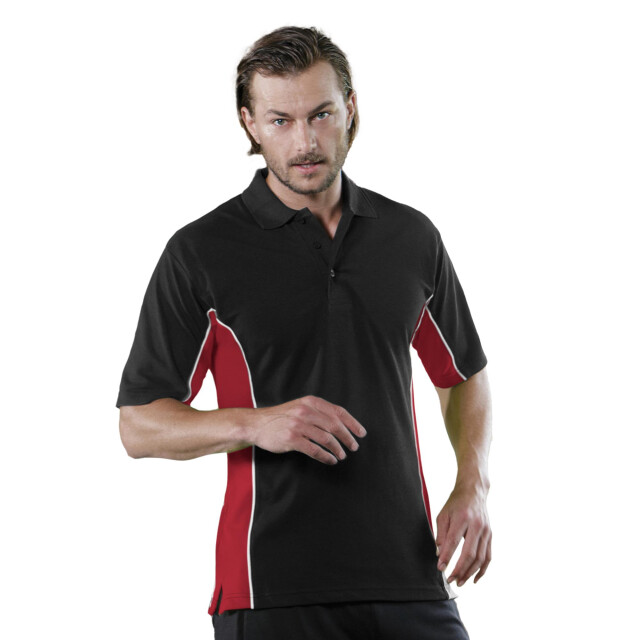 Gamegear ® heren track pique polo top met korte mouwen UTFK373_blackredwhite large