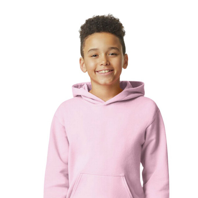 Gildan Kinder/kids softstyle plain fleece midweight hoodie UTFK3332_lightpink large