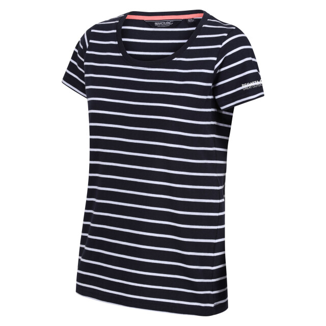Regatta Dames filandra viii stripe t-shirt UTRG9954_navywhite large