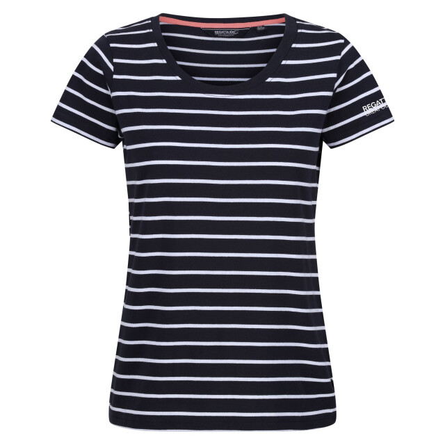 Regatta Dames filandra viii stripe t-shirt UTRG9954_navywhite large