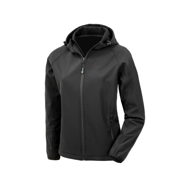 Result Dames 3 layer recycled soft shell jas met capuchon UTFK3204_black large