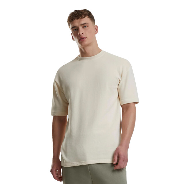 Urban Classics Heren terrycloth crew hals t-shirt UTTN1004_whitesand large