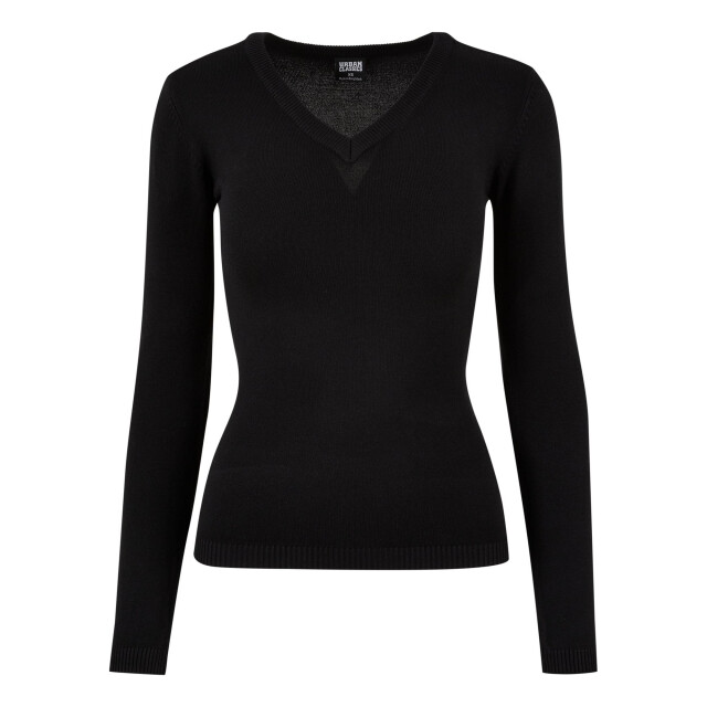 Urban Classics Dames gebreid v hals sweatshirt UTTN1011_black large