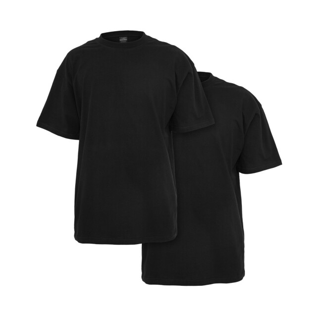 Urban Classics Heren effen tall t-shirt (set van 2) UTTN1013_black large