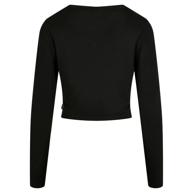 Urban Classics Dames biologisch gewaad t-shirt met lange mouwen UTTN1014_black large