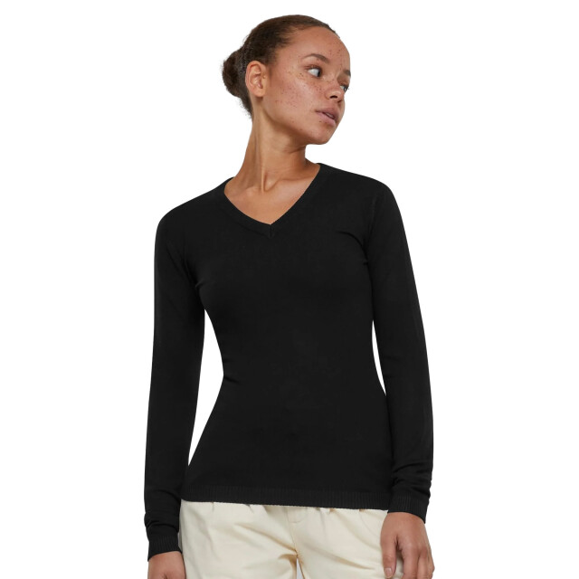 Urban Classics Dames gebreid v hals sweatshirt UTTN1011_black large