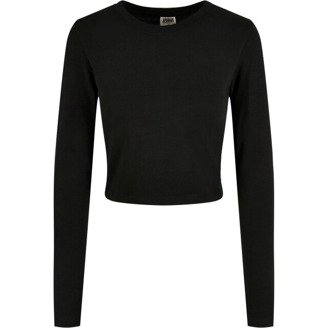 Urban Classics Dames biologisch gewaad t-shirt met lange mouwen UTTN1014_black large