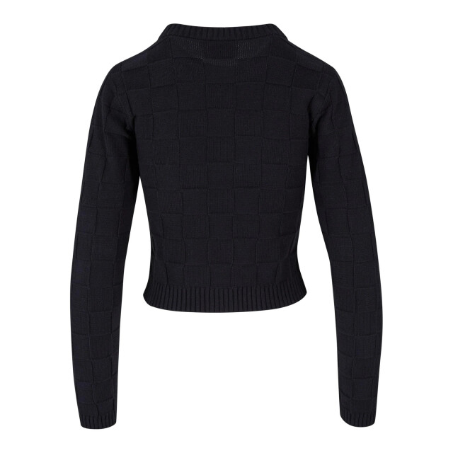 Urban Classics Dames geruit gebreid sweatshirt UTTN1017_black large