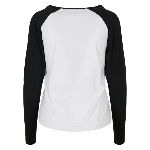 Urban Classics Dames contrast raglan t-shirt met lange mouwen UTTN1010_whiteblack large