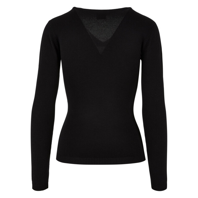 Urban Classics Dames gebreid v hals sweatshirt UTTN1011_black large