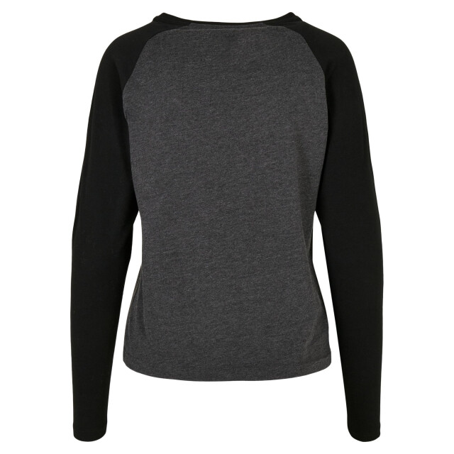 Urban Classics Dames contrast raglan t-shirt met lange mouwen UTTN1010_charcoalblack large