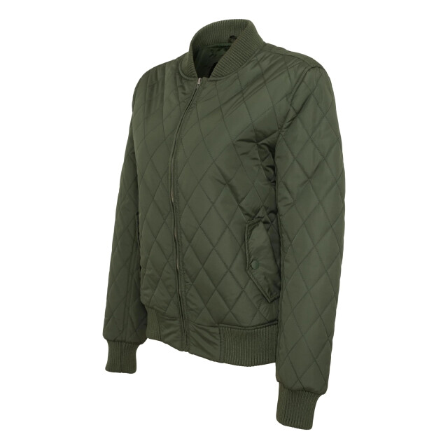 Urban Classics Dames diamond nylon gewatteerd jasje UTTN101_olive large