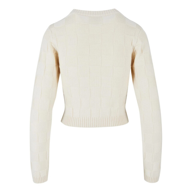 Urban Classics Dames geruit gebreid sweatshirt UTTN1017_sand large