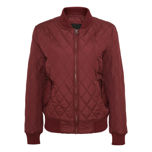 Urban Classics Dames diamond nylon gewatteerd jasje UTTN101_burgundy large