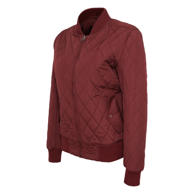 Urban Classics Dames diamond nylon gewatteerd jasje UTTN101_burgundy large