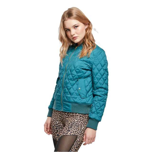 Urban Classics Dames diamond nylon gewatteerd jasje UTTN101_jasper large