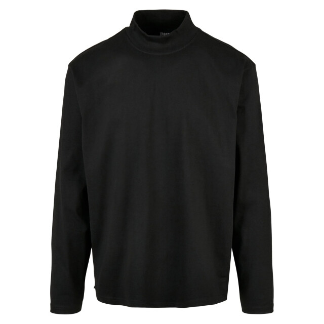 Urban Classics Heren zwaargewicht boothals t-shirt met lange mouwen UTTN1020_black large