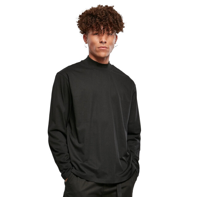 Urban Classics Heren zwaargewicht boothals t-shirt met lange mouwen UTTN1020_black large
