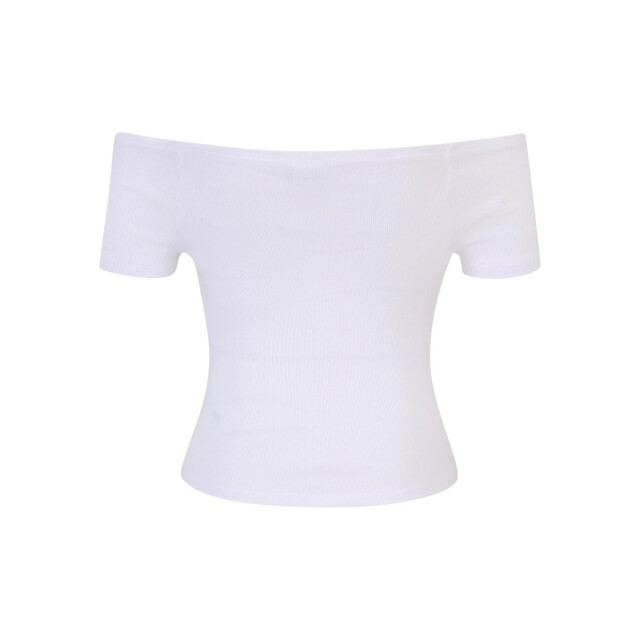 Urban Classics Dames geribd off shoulder t-shirt (set van 2) UTTN1026_whiteolive large