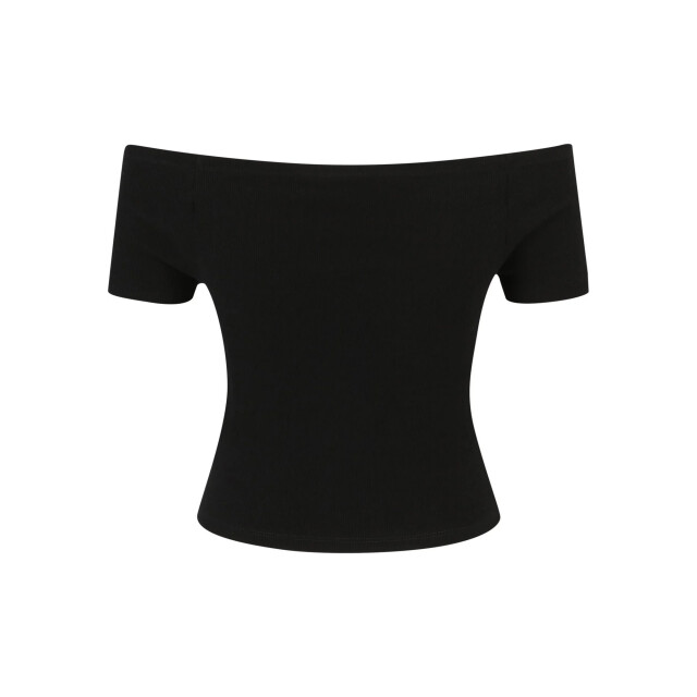 Urban Classics Dames geribd off shoulder t-shirt (set van 2) UTTN1026_redwineblack large