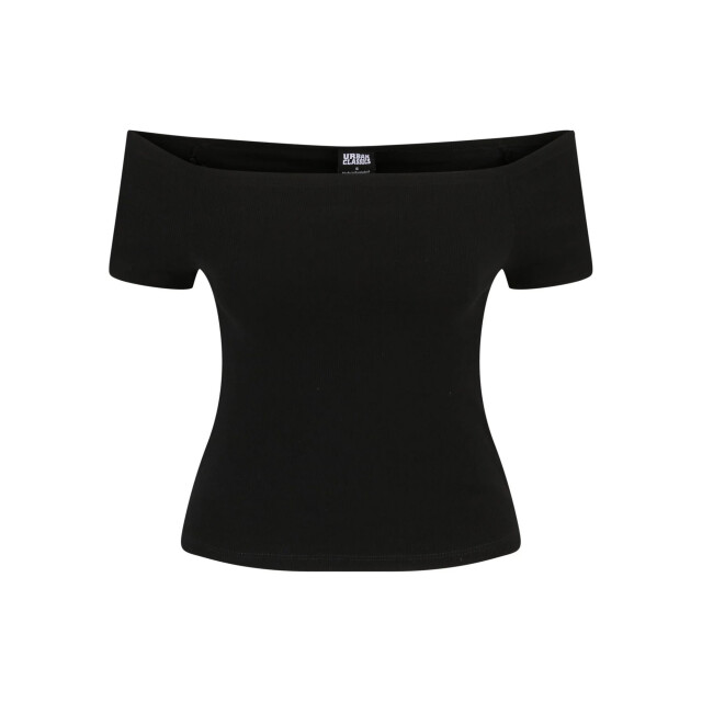 Urban Classics Dames geribd off shoulder t-shirt (set van 2) UTTN1026_redwineblack large