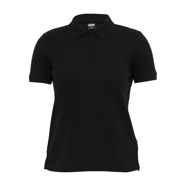 Urban Classics Dames effen poloshirt UTTN1035_black large