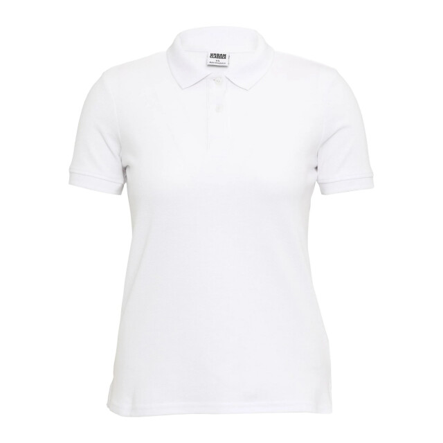 Urban Classics Dames effen poloshirt UTTN1035_white large